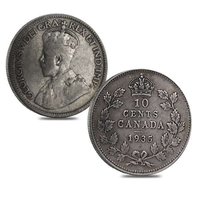 $5 Face Value Canada 80% Dimes Silver 50-Coin Roll Random Year (Circulated)