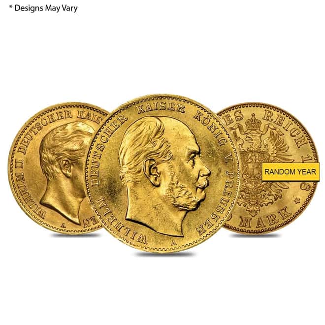 Germany Prussia 10 Marks Gold Coin (1872-1913, Random Year)