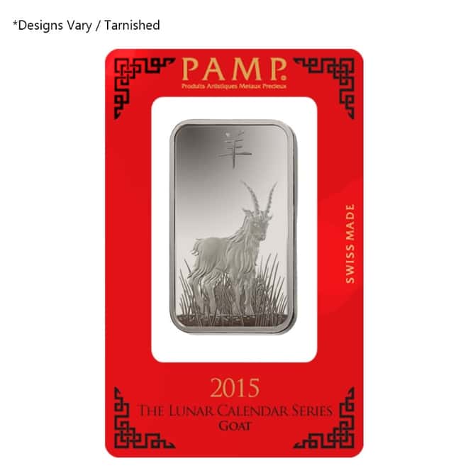1 oz PAMP Suisse Random Design Silver Bar .999 Fine (In Assay, Tarnished)1 oz PAMP Suisse Random Design Silver Bar .999 Fine (In Assay, Tarnished)