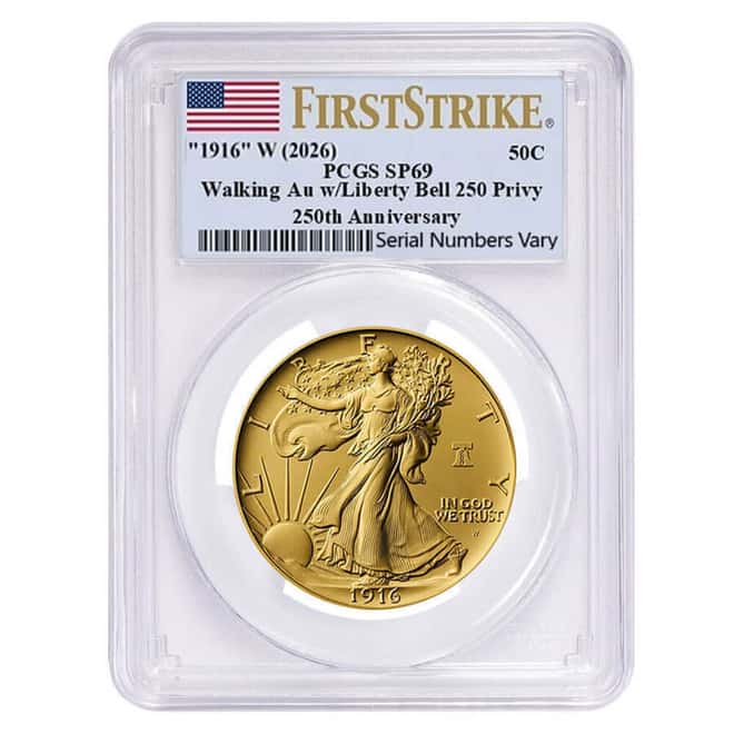 2026 Best of US Mint 1916 Walking Liberty Half Dollar Gold Coin & Silver Medal Set PCGS SP/MS 69 FS