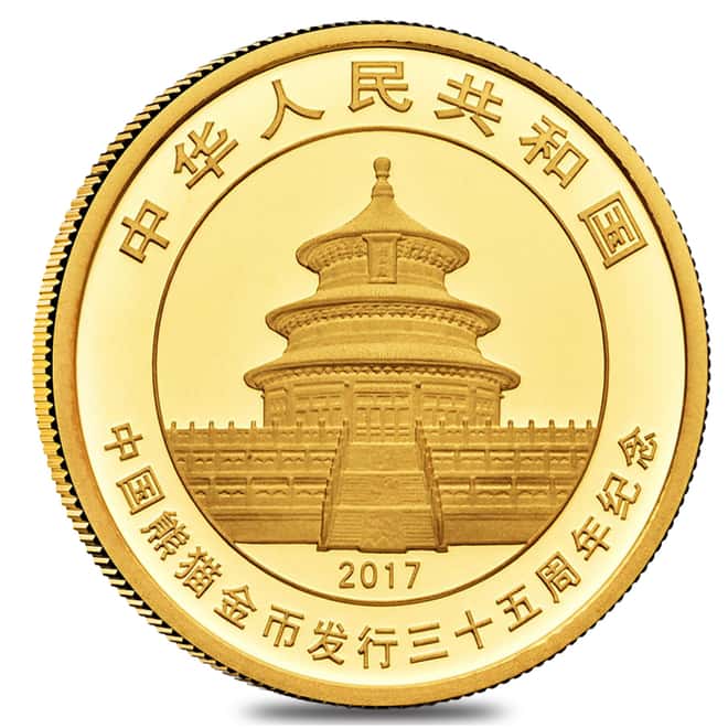 2017 Gold 5 Gram and Silver 15 Gram Proof Chinese Panda 2-coin Set (w/Box&COA) - 35th Anniversary