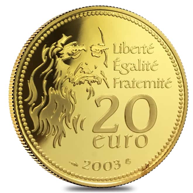 2003 France Gold 20 Euro & Silver 1.5 Euro Mona Lisa Proof 2-Coin Set (w/Box & COA)