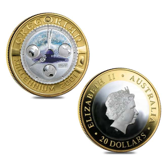 2001 Australia 21st Century Combination Bi-Metal 3-Coin Proof Set AGW .59 oz (w/Box & COA)
