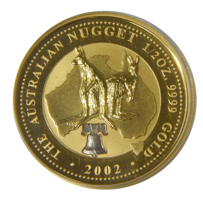 2002 Australian Gold $50 Nugget and Silver $1 Kookaburra 2-Coin Set w/ Box