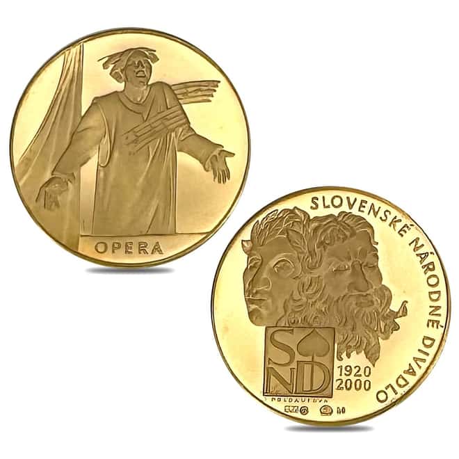 Slovakia Proof Gold/Silver 80th Ann. Slovak National Theater 4-Medal Set