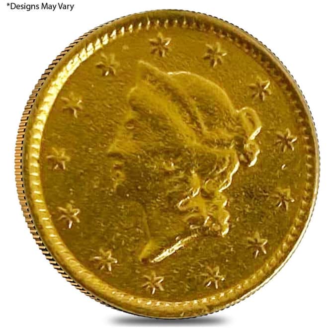 Gold Love Token $1 Liberty Head Type 1 - Ex Jewelry (No Date)