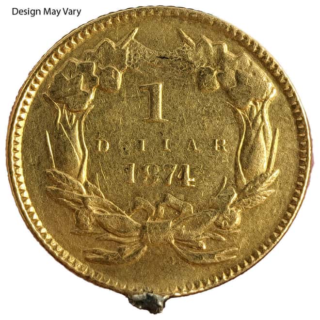 Gold Love Token $1 Liberty Head Type 3 Ex-Jewelry (Random Design)