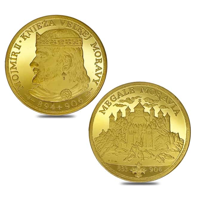 Slovakia Moravian Ruler Mojmir II Gold / Silver 2-Medal Set