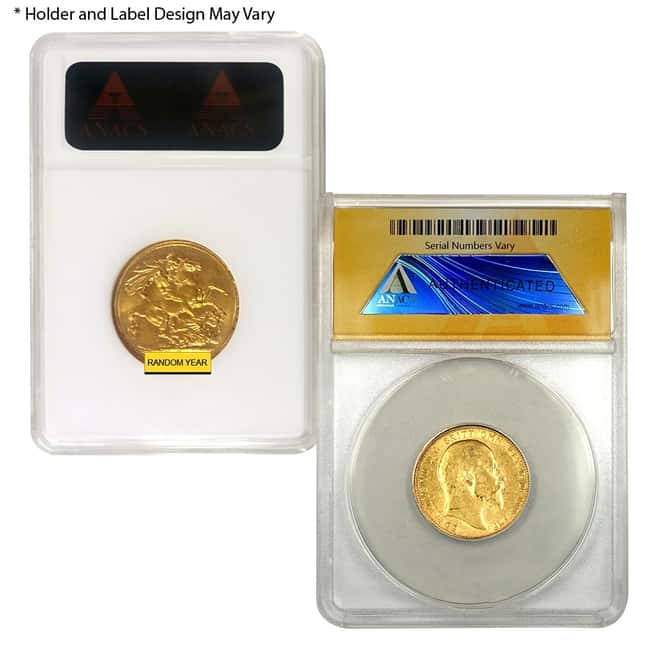 Gold Sovereign Coin ANACS AU 55 (Random Year)