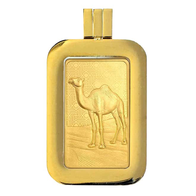5 Gram PAMP Suisse Arabian Camel Gold Bar .9999 Fine (w/ Frame)