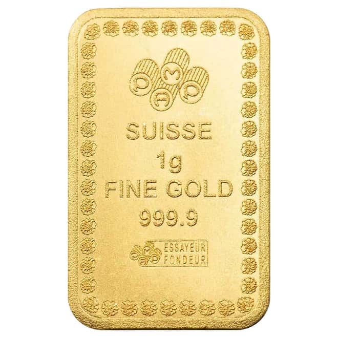 1 Gram PAMP Suisse Diwali Lakshmi Gold Bar .9999 Fine (in Assay from Multigram+25)