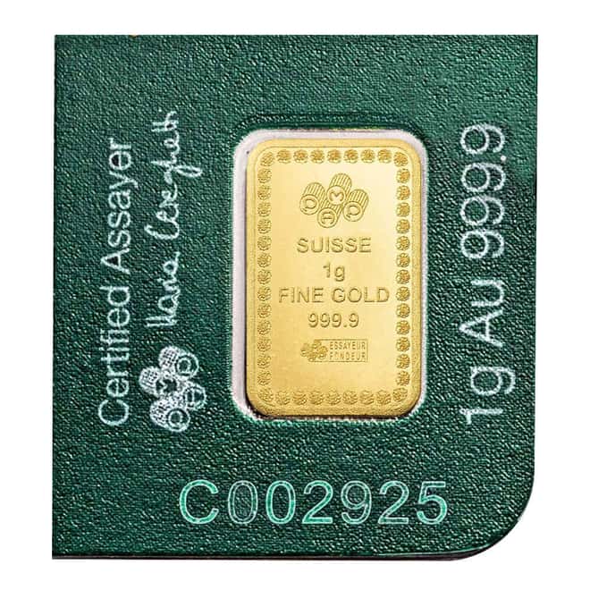 1 Gram PAMP Suisse Diwali Lakshmi Gold Bar .9999 Fine (in Assay from Multigram+25)
