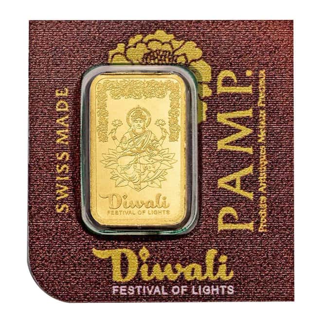 1 Gram PAMP Suisse Diwali Lakshmi Gold Bar .9999 Fine (in Assay from Multigram+25)