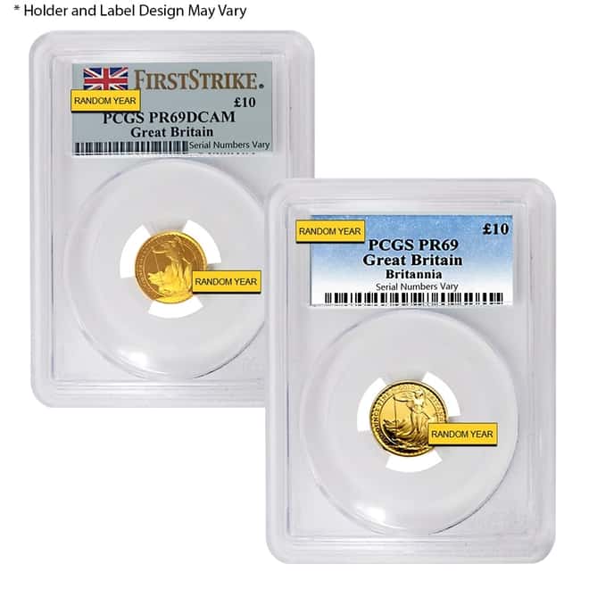 Great Britain 1/10 oz Britannia Gold Coin NGC/PCGS MS/PF 69 (Random Year)