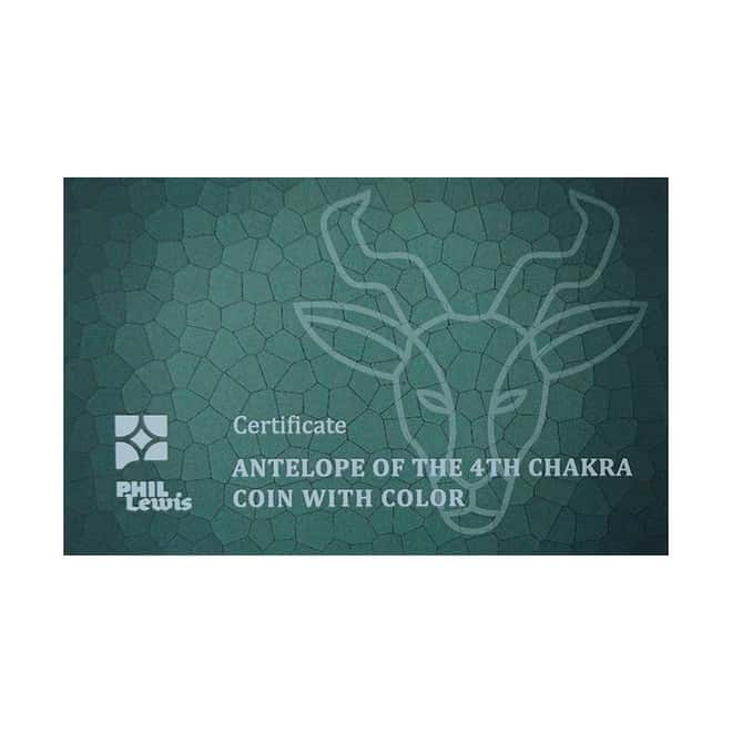 2022 Solomon Islands 2 oz Antelope of the 4th Chakra Colorized Silver Coin .9999 Fine (w/Box & COA)