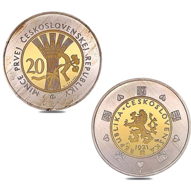 First Czechoslovakia Republic Gold/Silver Bimetallic 10-Coin Set