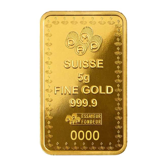 5 gram PAMP Suisse Diwali Lakshmi Festival of Lights Gold Bar