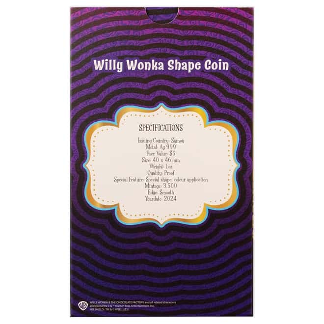 2024 Samoa 1 oz Willy Wonka Shaped Silver Coin