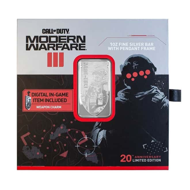 1 oz PAMP Call of Duty Modern Warfare III Silver Bar (w/ Frame)