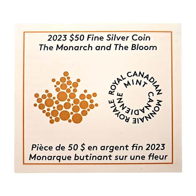 2023 Canada 5 oz The Monarch and The Bloom Silver Coin