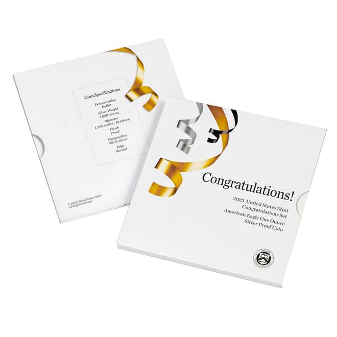 2023-W 1 oz Proof Silver American Eagle Congratulations Set