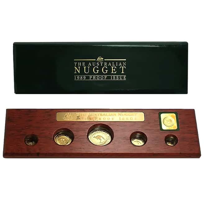 1989 1.9 oz Proof Gold Australian Nugget 5-Coin Set
