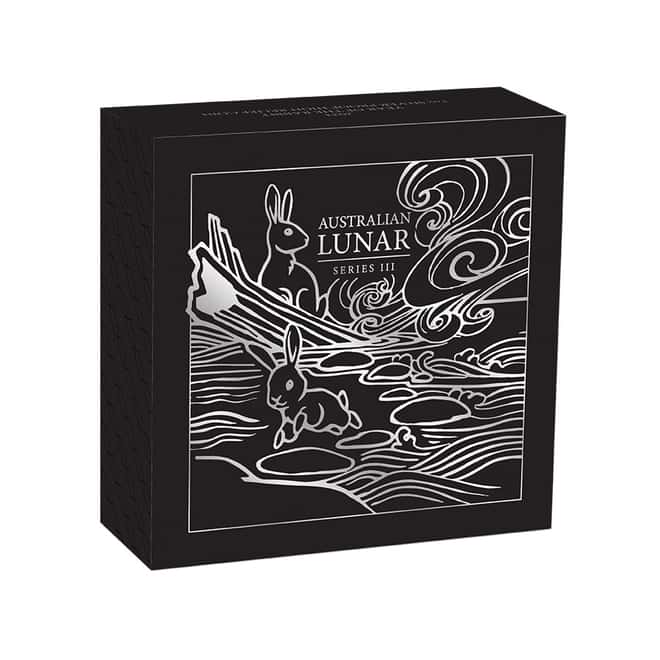 2023 1 oz Proof High Relief Silver Lunar Year of The Rabbit Australian Perth Mint (w/Box & COA)