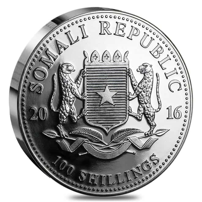 2016 Somalia 1 oz Silver African Elephant Proof High Relief (W/Box & COA)