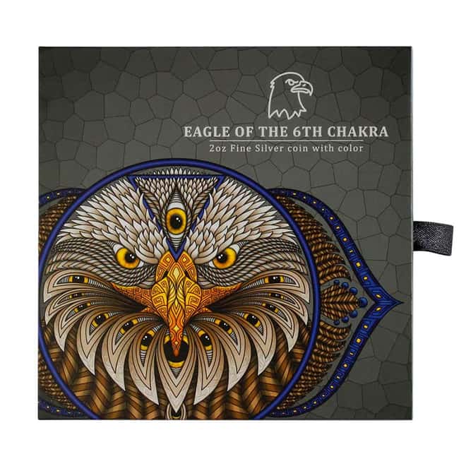 2023 SI 2 oz Eagle of the 6th Chakra Colorized Silver Coin