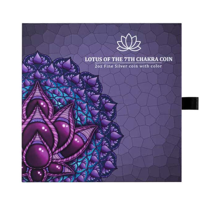 2024 SI 2 oz Lotus of the 7th Chakra Colorized Silver Coin