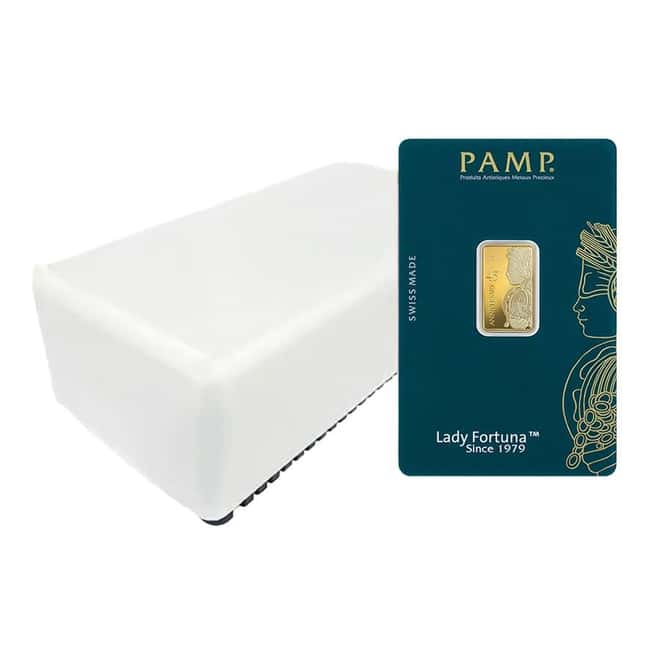 5 Gram Gold Bar PAMP Suisse Lady Fortuna 45th Ann (in Assay)