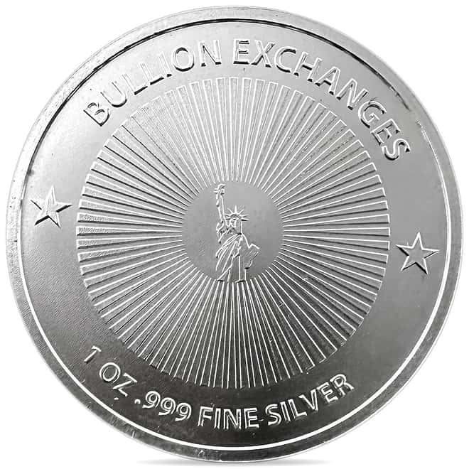 Silver at Spot - 1 oz Bullion Exchanges Silver Round .999 Fine (Tube of 20)