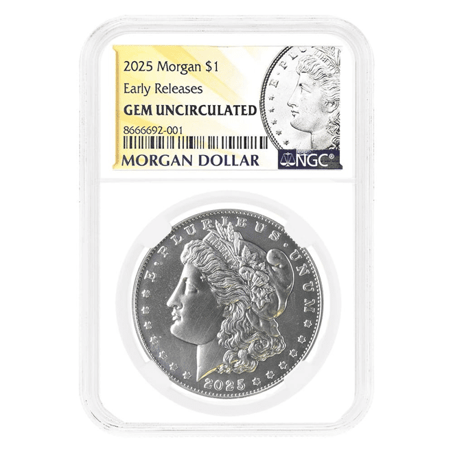 2025 Morgan Silver Dollar NGC Gem UNC ER (Morgan Label)