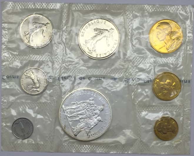 1973 MONNAIE de PARIS FLEURS DE COINS 8 Coin French Proof Set