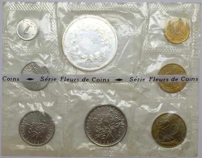 1973 MONNAIE de PARIS FLEURS DE COINS 8 Coin French Proof Set
