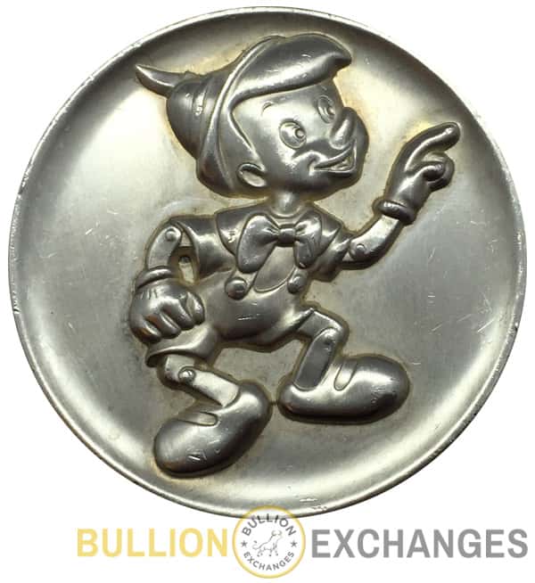 The Magic of Disney Pinocchio 2.33 oz Sterling Silver .925 High Relief Rare Medal