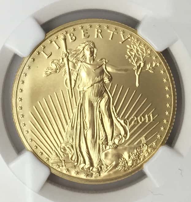 2011 1/2 oz $25 Gold American Eagle NGC MS 69 - Eagle 25th Anniversary (Early Releases)