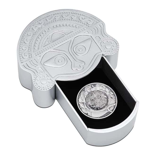 2021 Tuvalu 2 oz Antiqued Silver Tears of the Moon Coin .9999 Fine (w/Box & COA)