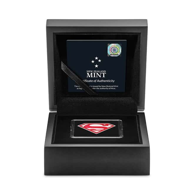 2021 Niue 1 oz DC Comics - Superman Shield Shaped Silver Coin (w/Box & COA)