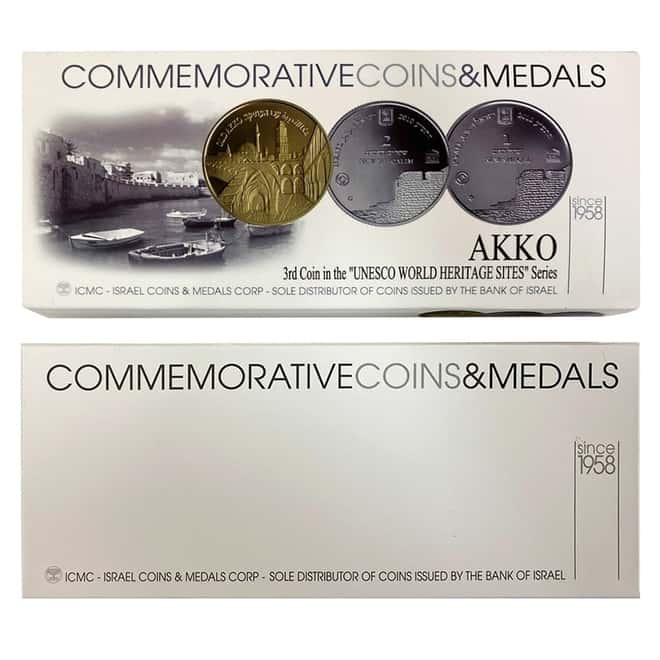 2010 Israel Gold/Silver Akko - Unesco World Heritage Sites 3-Coin Set (w/Box & COA)