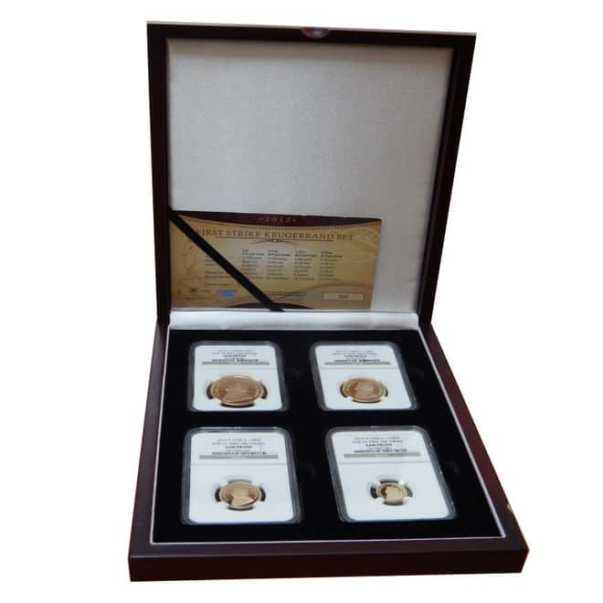 2012 1.85 oz Gold South African Krugerrand NGC Gem Proof 4-Coin Set w/Box&COA