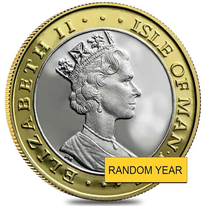 Isle of Man 1/4 oz Proof Gold/Platinum Noble Bi-Metallic Coin (Random Year)