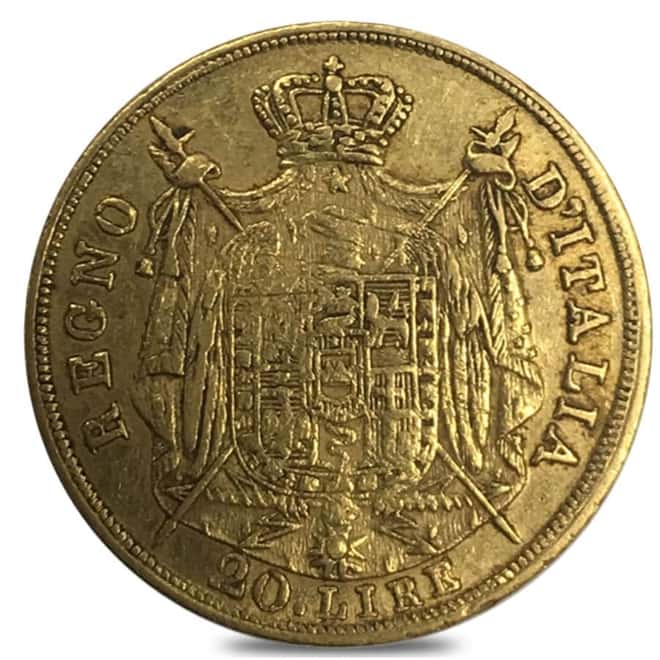 Italian States Gold 20 Lire Napoleon I AGW .1867 oz Avg Circ (Random Year, 1808-1814)
