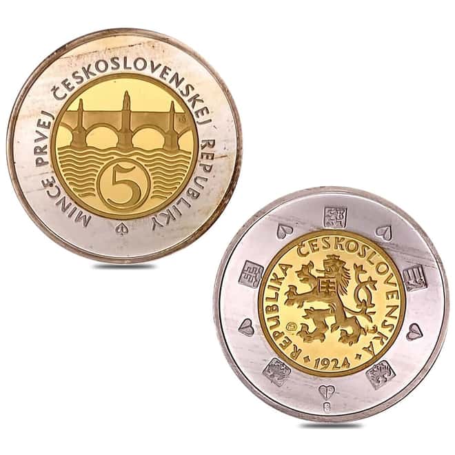First Czechoslovakia Republic Gold/Silver Bimetallic 10-Coin Set
