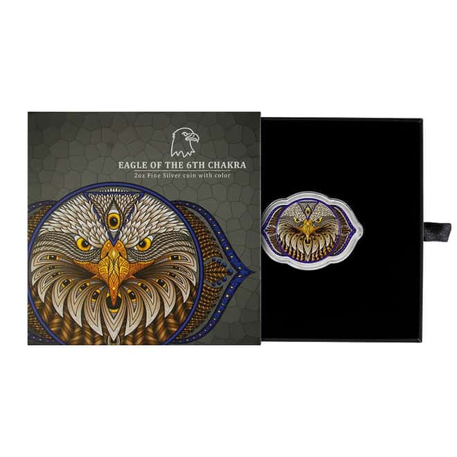2023 SI 2 oz Eagle of the 6th Chakra Colorized Silver Coin