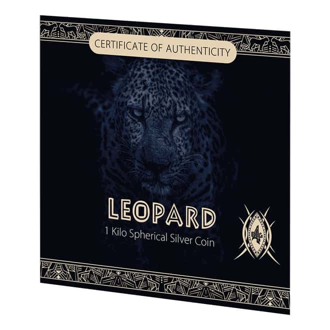 2023 1 Kilo Silver Big Five - Leopard Spherical Coin Djibouti
