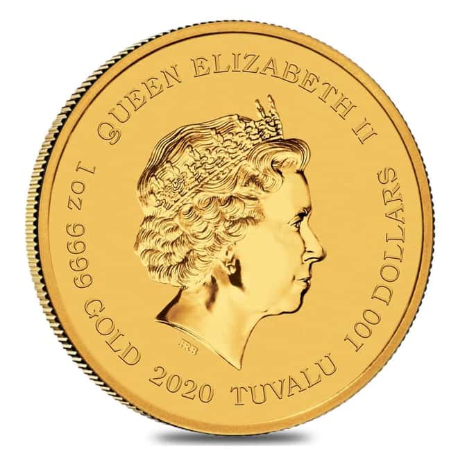 2020 1 oz Tuvalu James Bond 007 Gold Coin .9999 Fine Gold BU In Cap 