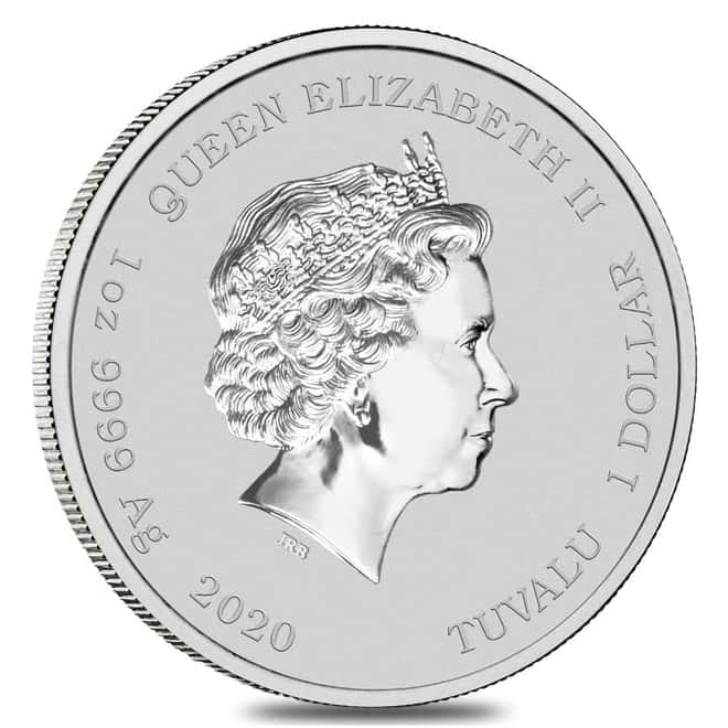 2020 1 oz Tuvalu James Bond 007 Silver Coin .9999 Fine Silver BU In Cap