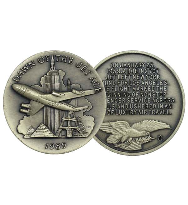 1959 Dawn of the Jet Age 1.140 oz of .925 Sterling Silver High Relief Medal