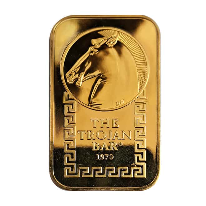 1979 1/2 oz Johnson Matthey JM Trojan Horse Gold Bar .9999 Fine